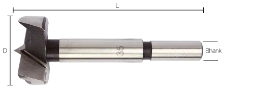 Labor Forstner bit volgens DIN7483 open kop lengte 90 mm