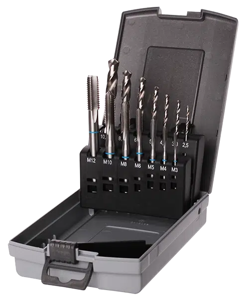 Labor Machinetapset DIN371/376 HSS-G doorlopende gaten met HSS-G boren 14-delig M3-M12