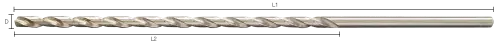 Labor metaalboor DIN1869 HSS-G geslepen extra lang